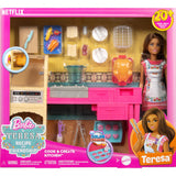 Poupée familiale Barbie recette Teresa pour ensemble de jeu d'amitié et de cuisine