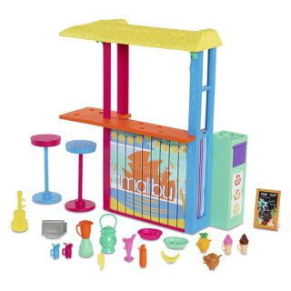 Barbie adore les accessoires de poupée de la cabane de plage de l'océan