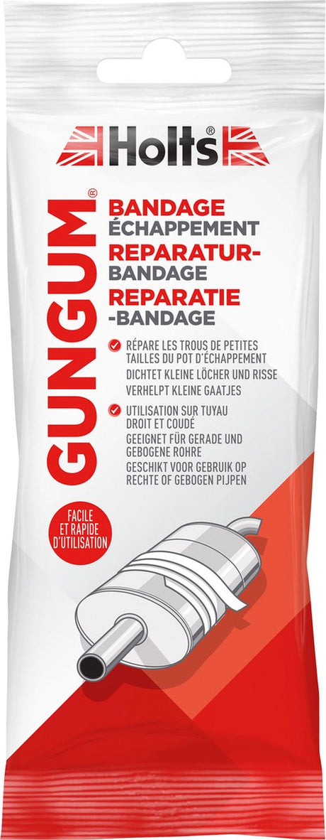 Holts gun gum bandage d'échappement 110 cm - répare les fissures et les trous - rouge