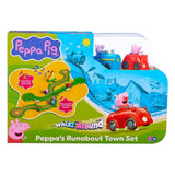 Gear2play Peppa Pig Whiz Around - Ensemble de jeu Peppa's Ring Road à travers la ville - Piste modulaire pour les véhicules Wizz Around - Interactif avec musique et son