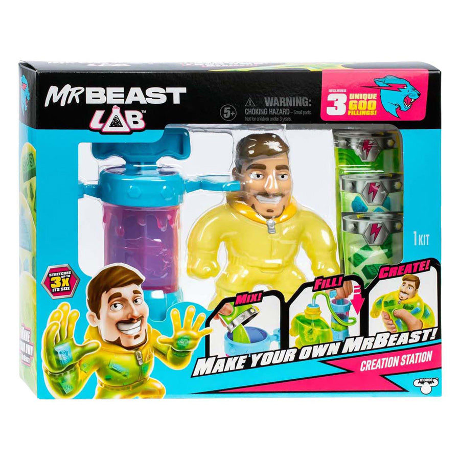 Moose Toys Mrbeast Lab Creation Studio – Mélangez, remplissez et créez le mrbeast extensible ultime !