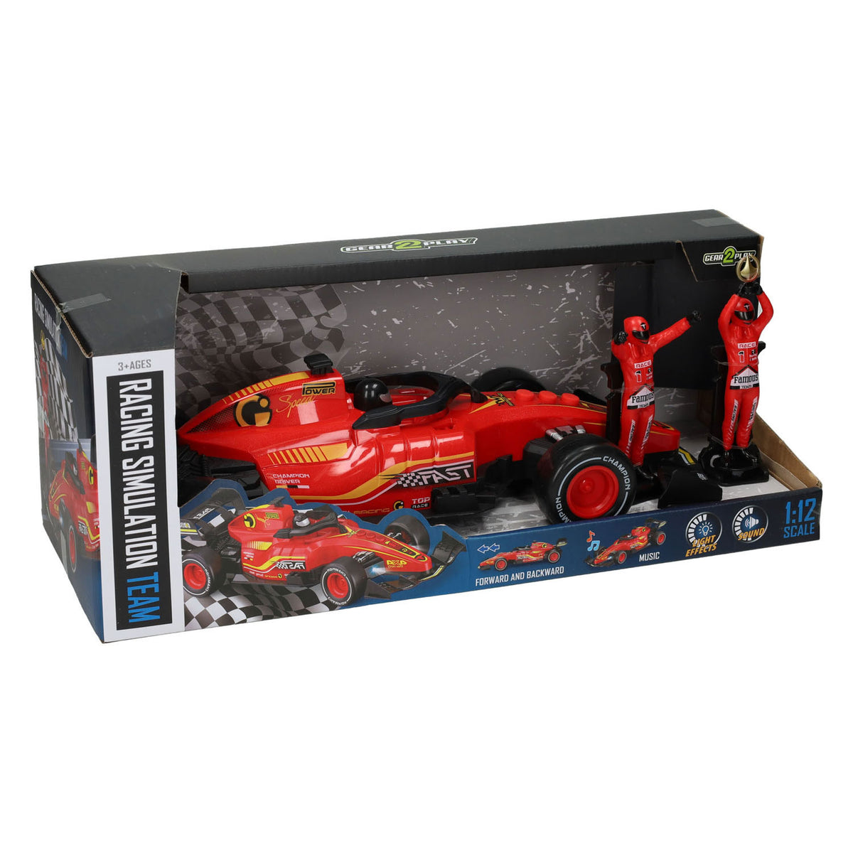 Voiture de course d'équipe de simulation de course Gear2play - 1:12