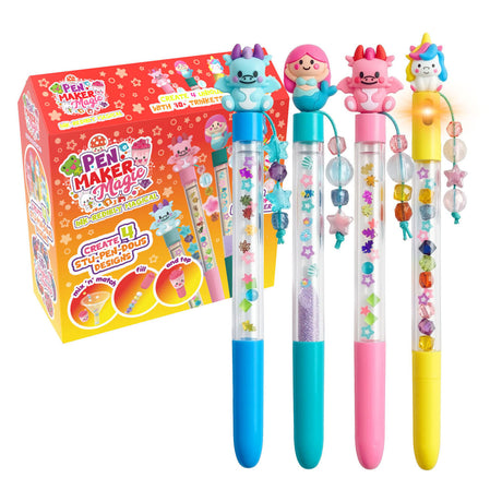 Gear2play pen maker magic - classique : magique - fabriquez 4 stylos uniques avec des perles, des breloques et des figures magiques