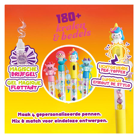 Gear2play pen maker magic - classique : magique - fabriquez 4 stylos uniques avec des perles, des breloques et des figures magiques