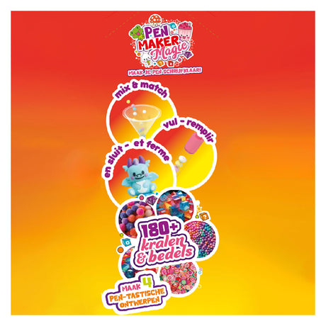 Gear2play pen maker magic - classique : magique - fabriquez 4 stylos uniques avec des perles, des breloques et des figures magiques