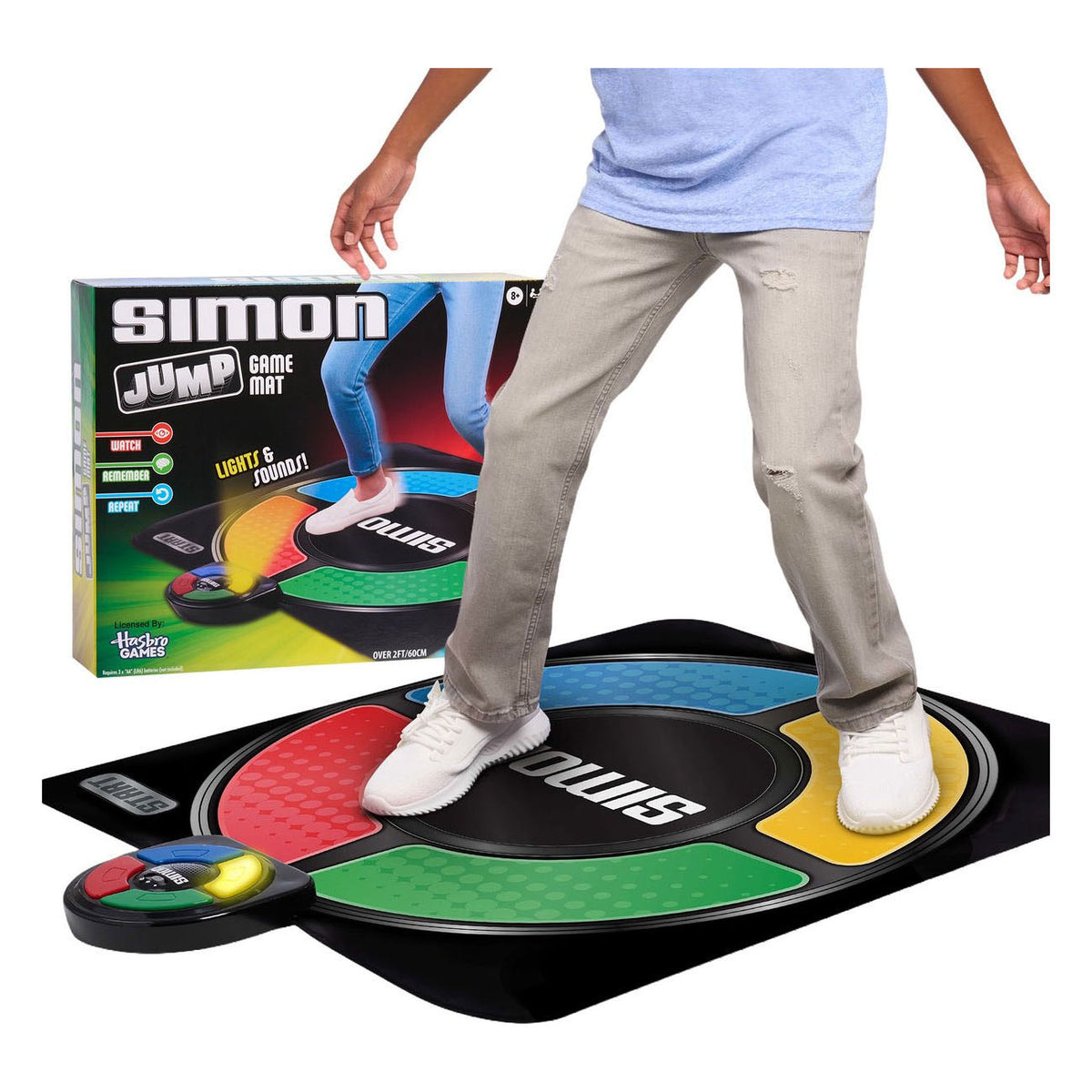 Jouez simplement au tapis de jeu Simon Jump - Tapis de saut électronique avec son léger - Jeu de mémoire active