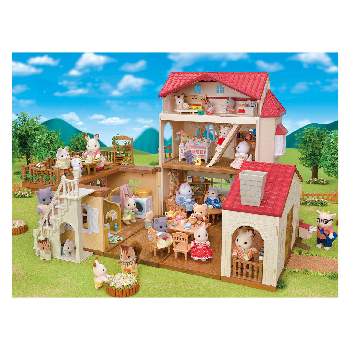 Sylvanian family 5708 maison de poupée avec salle de jeux secrète