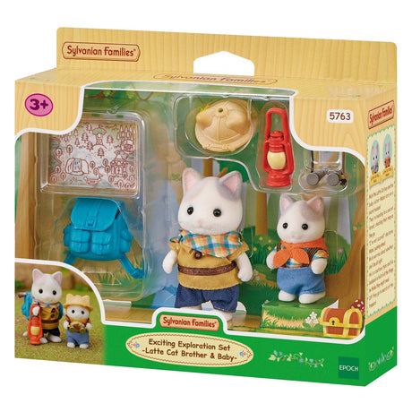 Sylvanian family 5763 duo aventures chat au lait frère et bébé