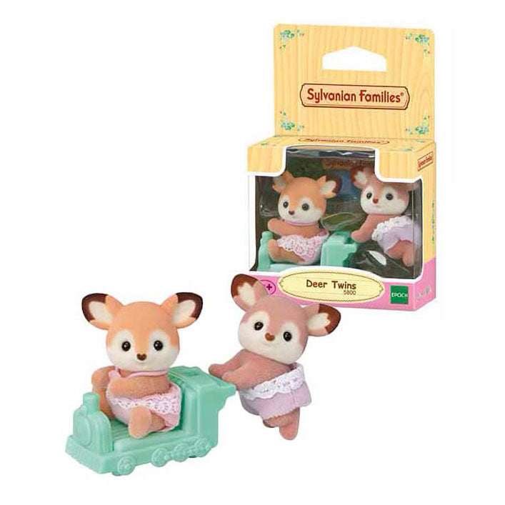 Familles Sylvanian 5800 cerfs jumeaux - 2 figurines de jeu douces et veloutées