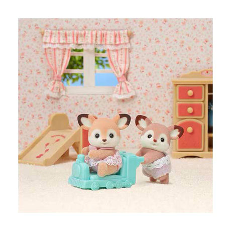 Familles Sylvanian 5800 cerfs jumeaux - 2 figurines de jeu douces et veloutées