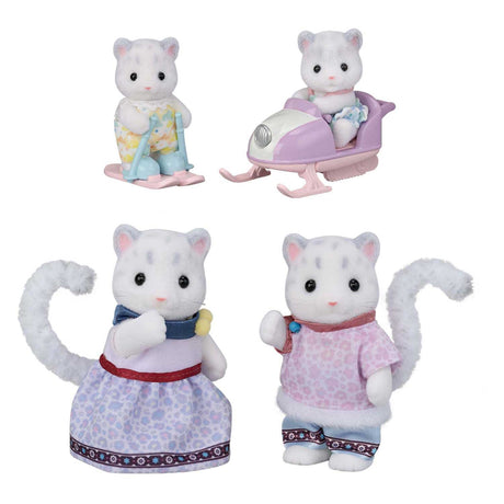 Sylvanian family famille léopard des neiges - 4 figurines douces et veloutées - 5814
