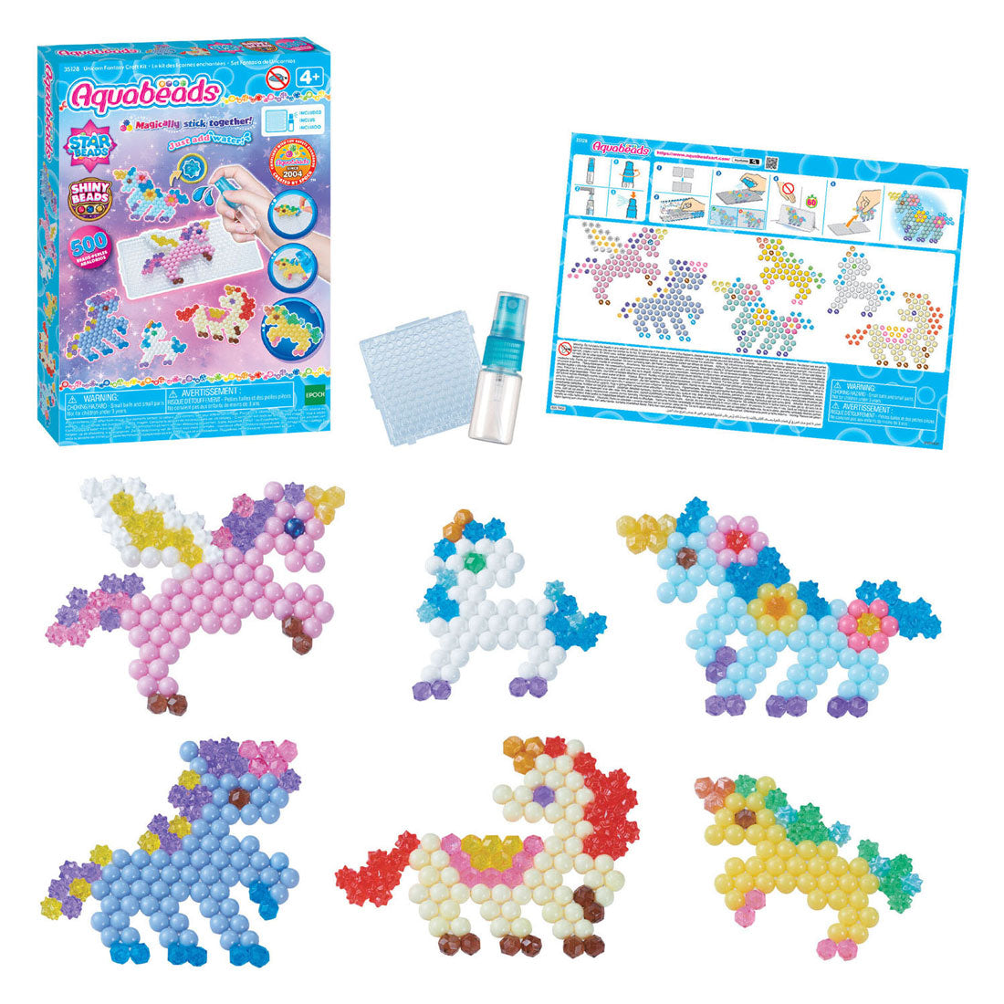 Kit de bricolage Aquabeads Unicorn Friends - ensemble complet de 500 perles en 27 couleurs