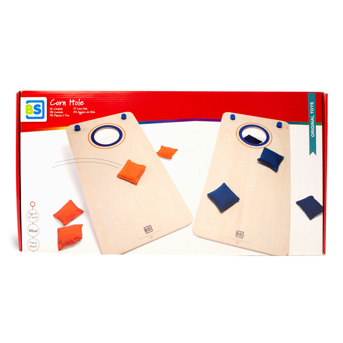 Bs toys jeu de cornhole - jeu de pouf - jouets d'extérieur à partir de 8 ans - jeu de lancer de pouf - jeux pour enfants - jouets d'extérieur - jeu d'extérieur - jeux d'extérieur - jouets de jardin - cadeau pour enfant