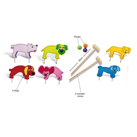 Bs toys jeu d'extérieur junior de croquet en bois