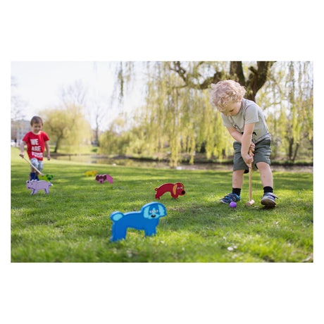 Bs toys jeu d'extérieur junior de croquet en bois