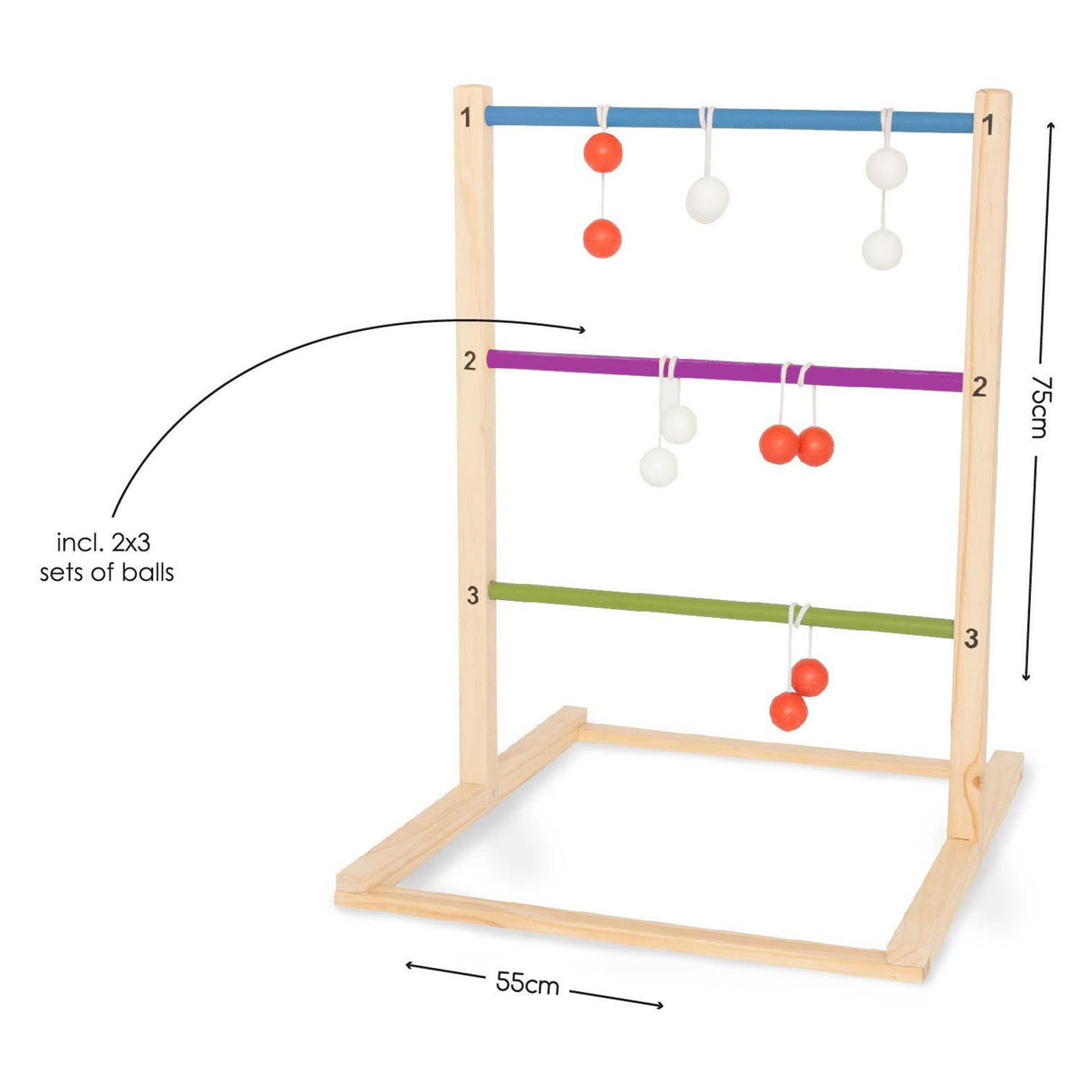 BS Toys Wood Ladder Game Throwing Game, 7dlg.