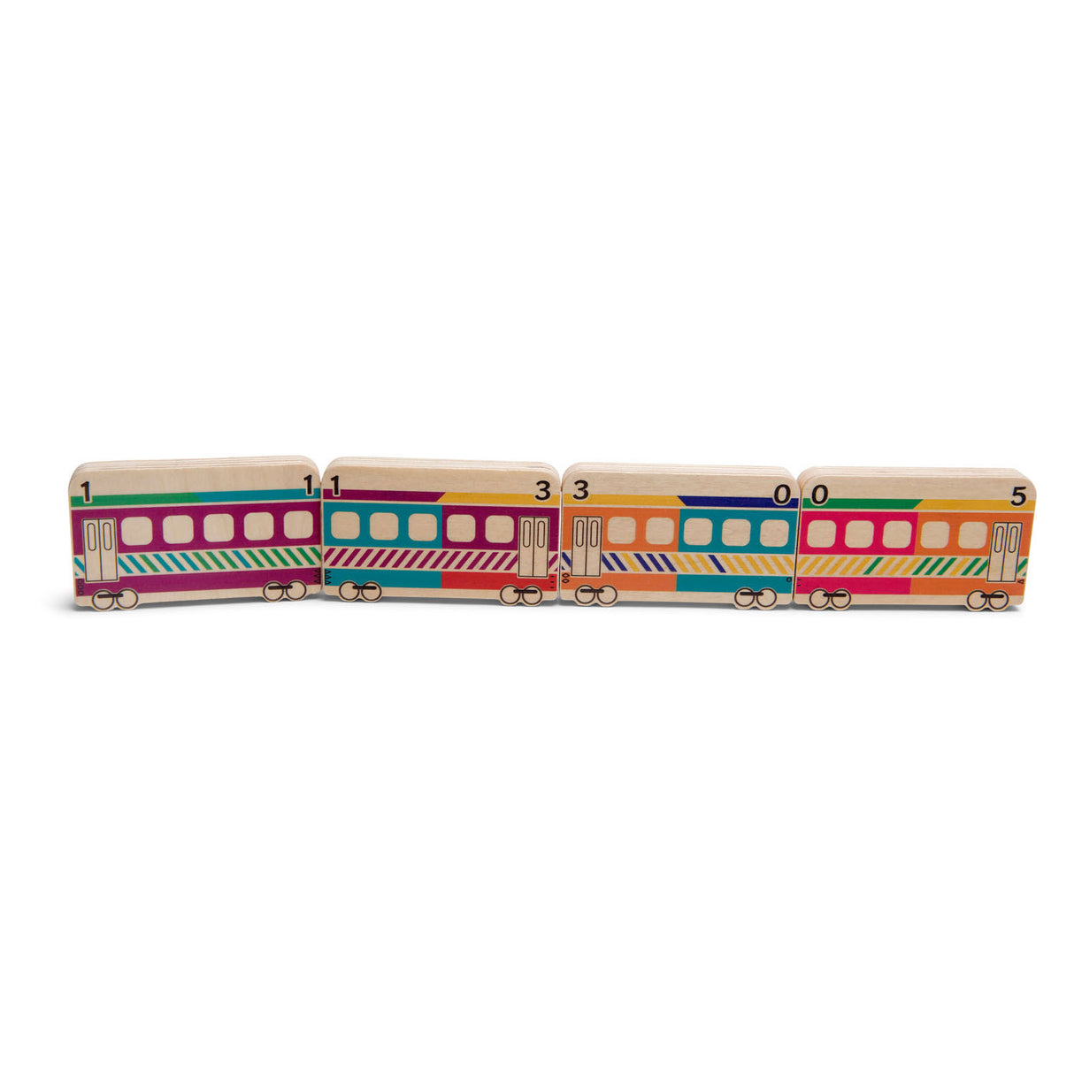 Train de dominos en bois BS Toys, 14 pièces.
