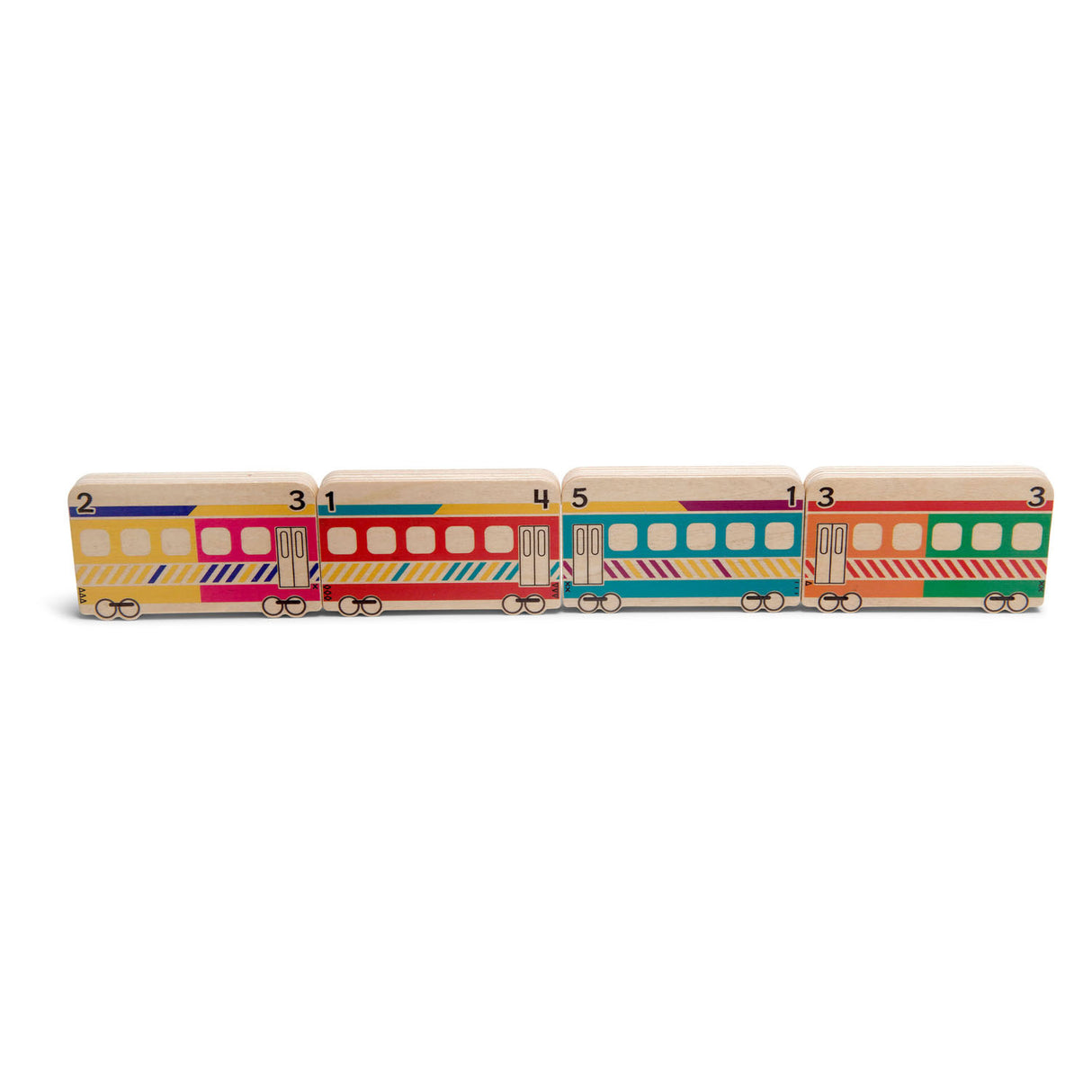 Train de dominos en bois BS Toys, 14 pièces.