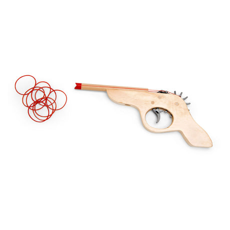 Les jouets Bs tirent dessus ! pistolet élastique - bois - jeu de coordination - à partir de 6 ans - 5 cibles