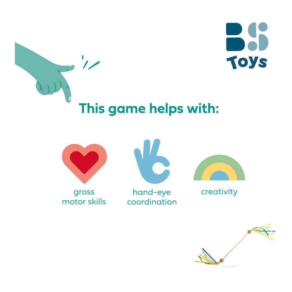 Bâton rotatif en bois avec ruban BS Toys