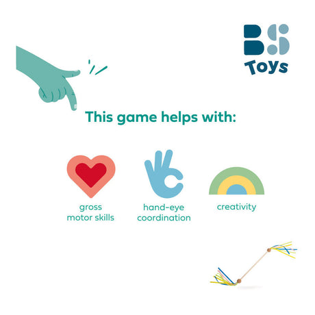 Bâton rotatif en bois avec ruban BS Toys