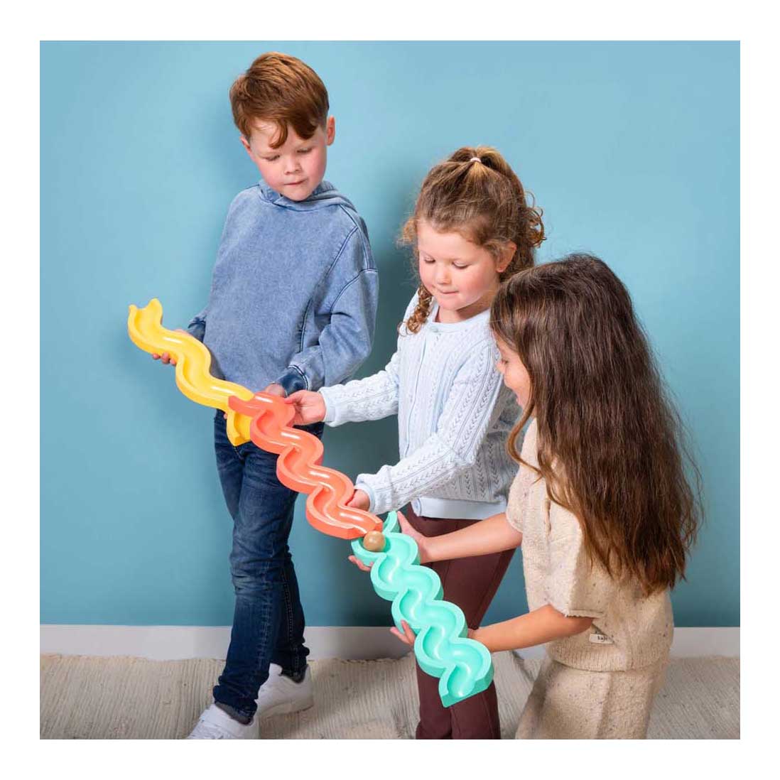 Bs jouets piste de balle en bois transmettre et jouer - 4 pcs.
