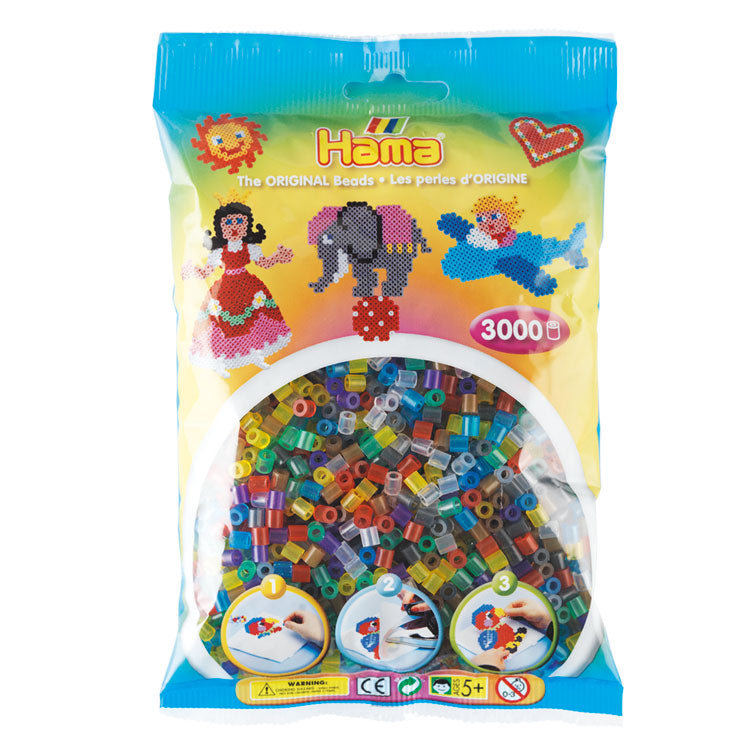 Mélange de perles thermocollantes Hama midi - transparent (201-53), 3000 pcs.