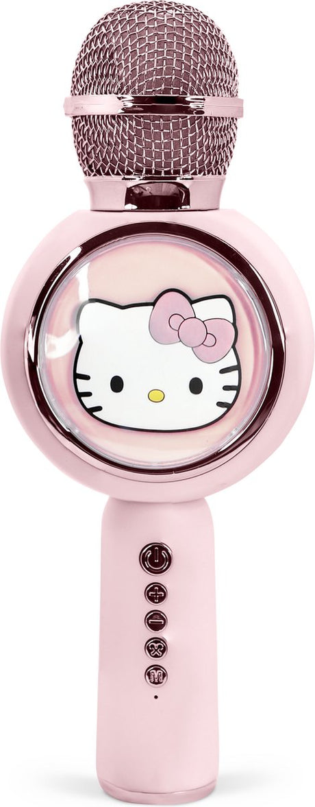 OTL Technologies Hello Kitty - microphone karaoké sans fil pour enfants - écran LED éclairé - haut-parleur - distorsion de la voix