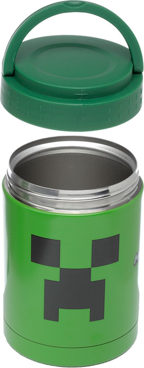 Puckator minecraft creeper - thermos en acier inoxydable durable pour déjeuner chaud et froid 500 ml
