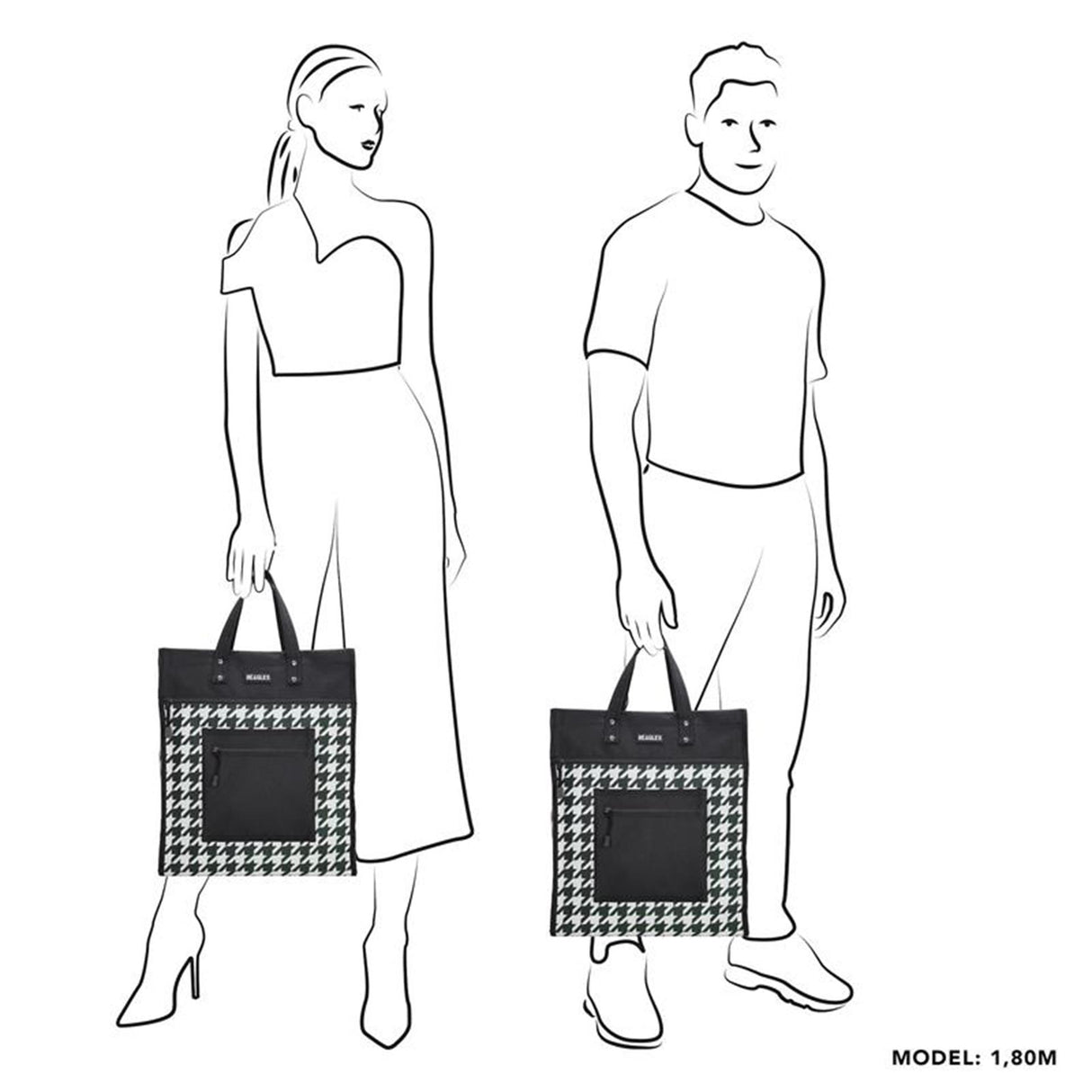 Sac shopping Beagle pied-de-poule
