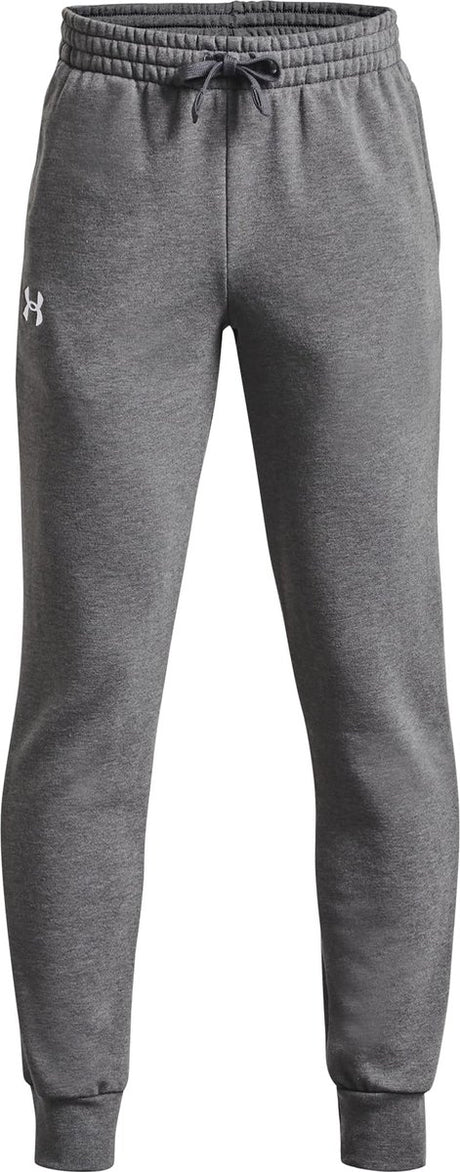Under Armour UA Rival Fleece Joggers-Gris Pantalon de sport pour garçons - Castlerock Light Heather - Blanc