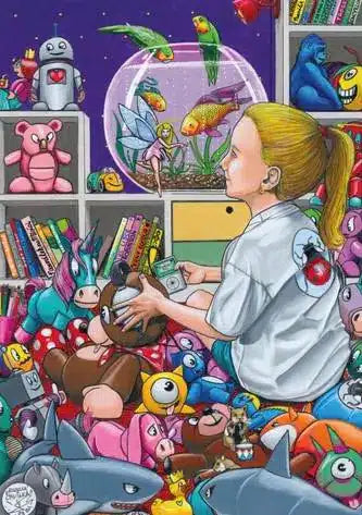 Dinotoys puzzle dinosaure de fille dans la chambre d'enfant 300 pièces xl