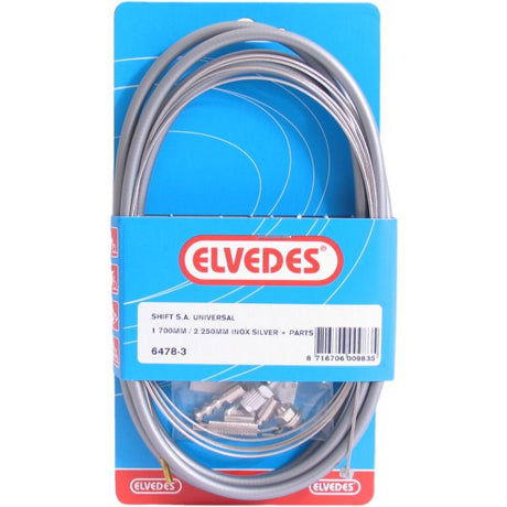 Kit de câble de frein à tambour Elvedes 1700 mm 2250 mm en acier inoxydable - argent (sur carte)