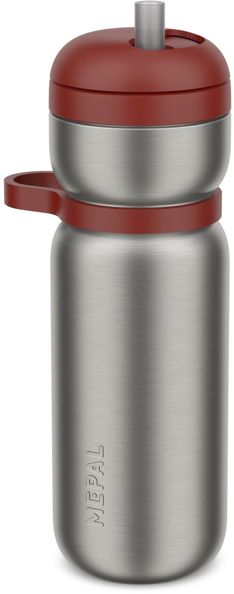 Gourde isotherme Mepal twist sport - 600 ml - twist and drink - étanche et isotherme : 6 heures au chaud. 10h de froid - passe au lave-vaisselle - gourdes - rouge montagne