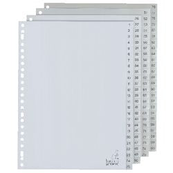 Kangaro tabbladen pp g100cm a4 120 micron grijs 4-serie 1-100 23-gaats bedrukt
