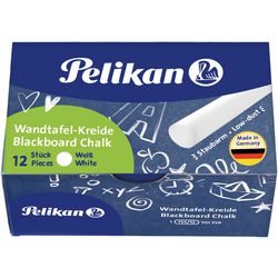 Craie scolaire pélican ovale blanc 12 pièces