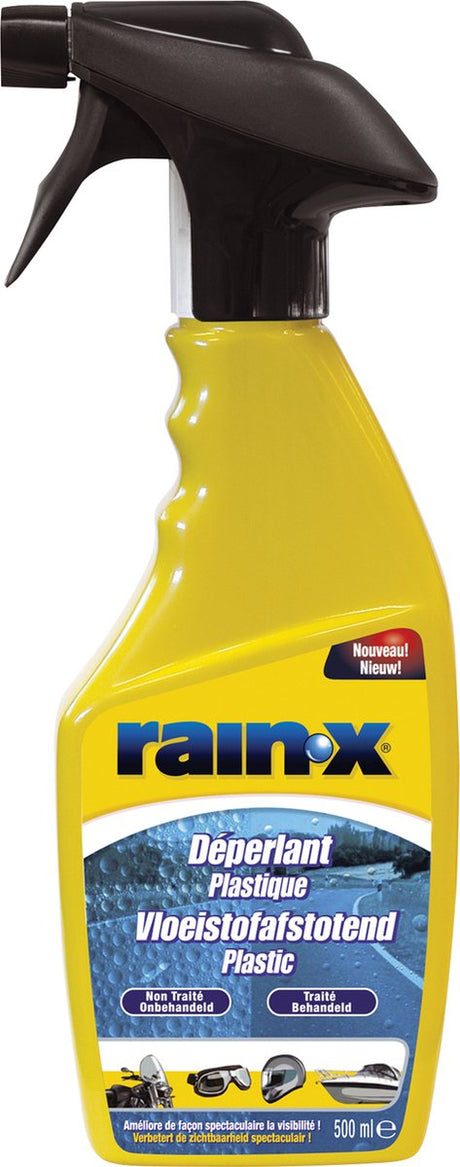 Rain-x hydrofuge pour plastique – gouttes de pluie – pour visières en plexiglas – protection contre la saleté – 500 ml