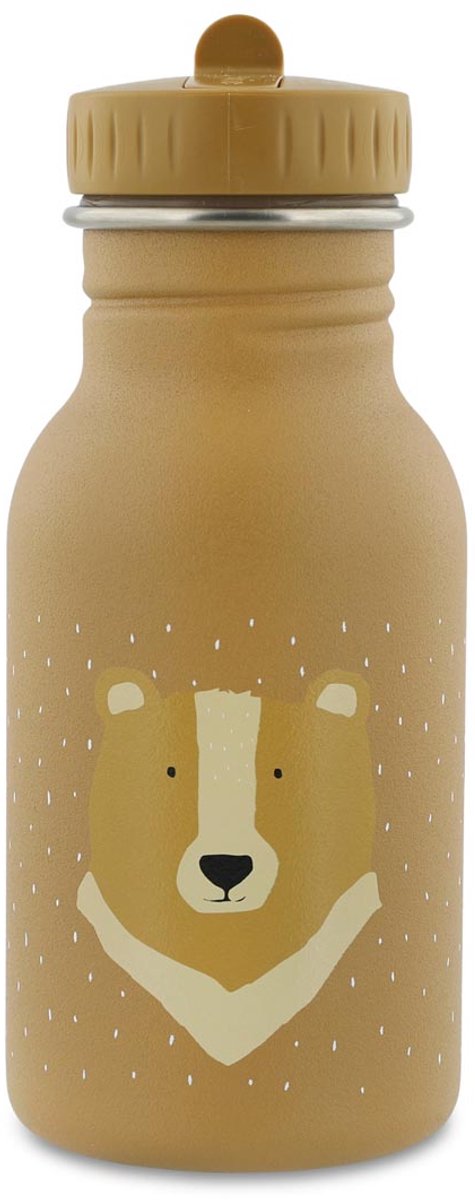 Gourde Trixie - mr. ours - bouteille d'eau en acier inoxydable pour enfants - 350 ml - bouteille étanche - marron - ours