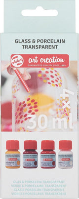 Talens art création verre porcelaine transp. 4x30ml de givre de roses