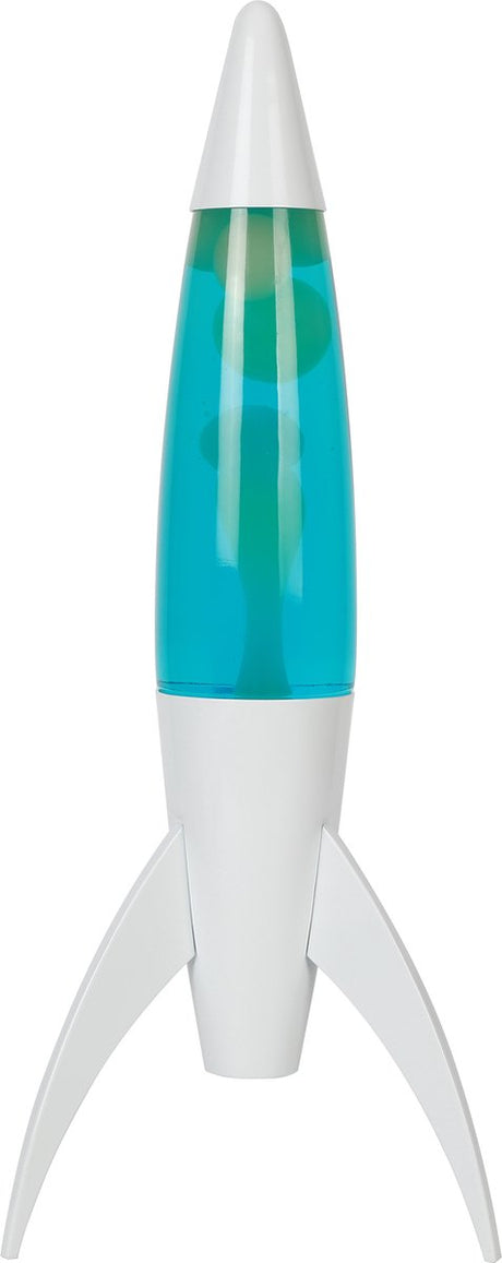 Lampe à lave I-total - lampe à lave - lampe d'ambiance - 45 x 20 cm - verre aluminium - 25w - liquide bleu avec lave verte - socle blanc - xl2933