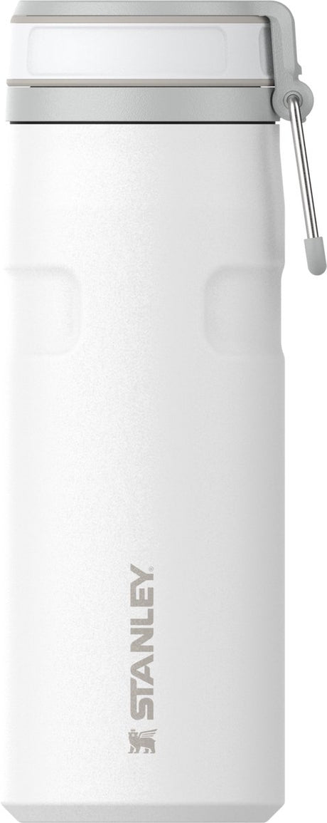Bouteille d'eau Stanley twist flip 2.0 avec bouchon tournant avec ressort 0,47 l - 10 heures froides - 2 jours froides avec de la glace - gourde en acier inoxydable - sans BPA - étanche - passe au lave-vaisselle - noir