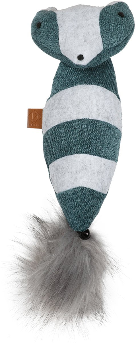 D d home - herbe à chat - chat - coussin de couchage rocco raton laveur 40x11cm bleu - 1pc