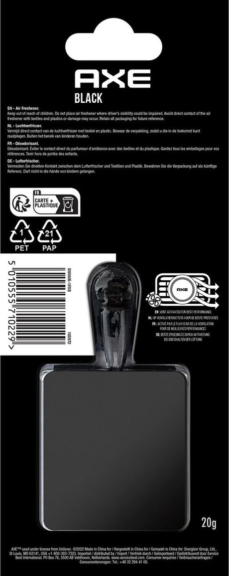 California fragrances hache désodorisant mini bouche d'aération 3 cm noir noir