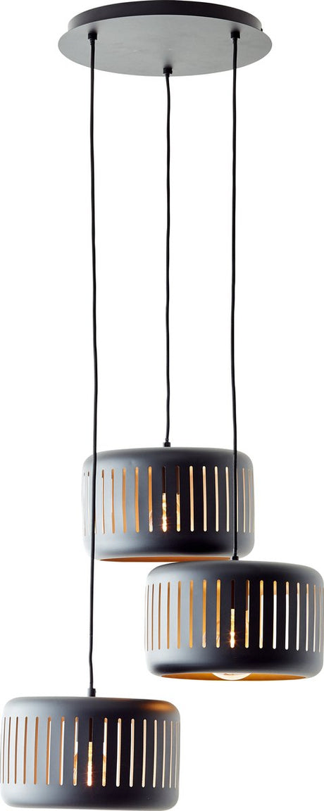 Brilliant Tyas - lampe suspendue - e27 max 3x60w - or noir