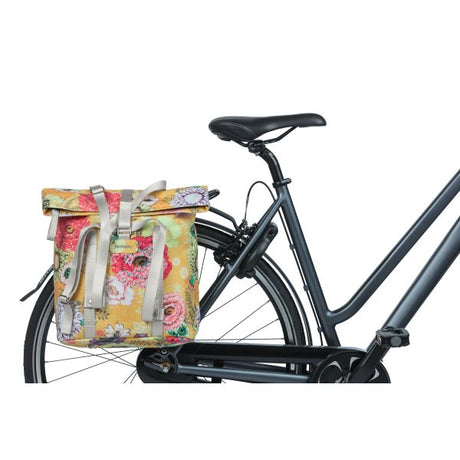 Basil Bloom Field Bicycle Shopper, jaune, capuchon recyclé, étanche et bandoulière réglable