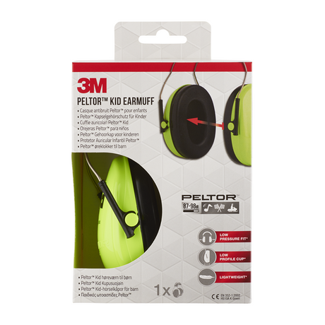 Cache-oreilles peltor 3m pour enfants vert fluo h510ak