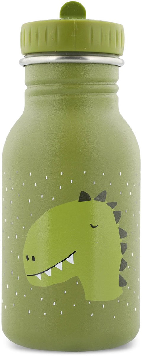 Gourde Trixie - mr. dino - bouteille d'eau en acier inoxydable pour enfants - 350 ml - bouteille étanche - vert