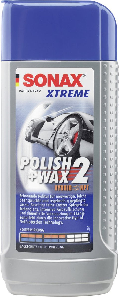 Sonax vernis pour voiture xtreme polish+wax 2 hybride npt cire à polir 2 nanopro xtreme 250 ml