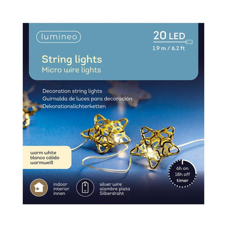 Guirlande lumineuse Lumineo étoile métal 20l