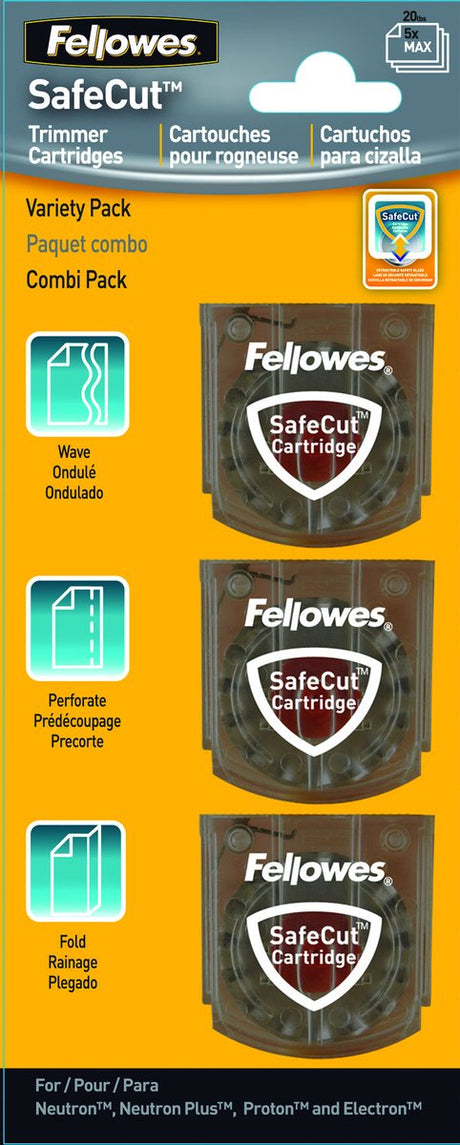 Lames de coupe pour coupe-papier Fellowes - ondulées, perforées et pliées - 3 pièces